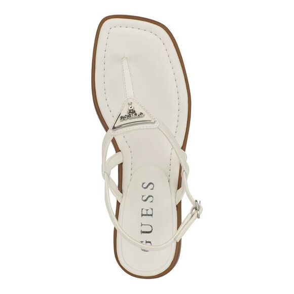 GUESS Women's Rainey Logo Sqaure Toe T-Strap Flat Sandals, Size 5M - Picture 4 of 5